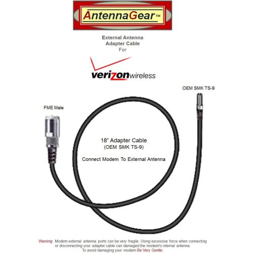  AntennaGear 8dB Novatel Verizon USB760, Sprint Ovation U760, MC760 USB Modem External Antenna wOEM SMK TS-9