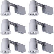 Canarm RN3NRC1WH6C Recessed Lights Kit, Includes Six Single Bulb Fixtures, White Directional Trim