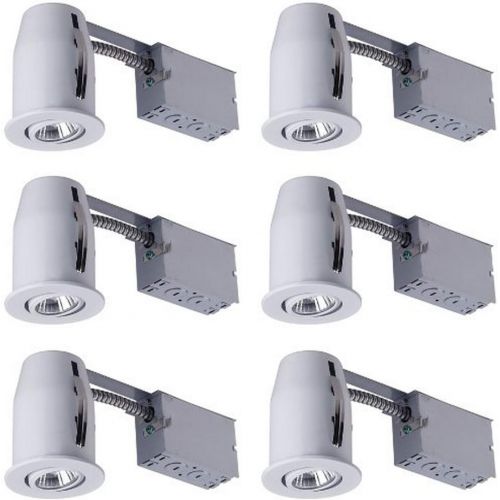  Canarm RN3NRC1WH6C Recessed Lights Kit, Includes Six Single Bulb Fixtures, White Directional Trim