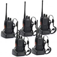 5 Pack BaoFeng BF-888S Portable Handheld 2-way Ham Radio with Original Earpieces + Baofeng Programming Cable (Support WIN7,64 Bit) -Customize 5pack Package