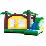 Costzon Inflatable Jungle Bounce House Jump and Slide Bouncer Castle (Bouncer with 680W Blower)