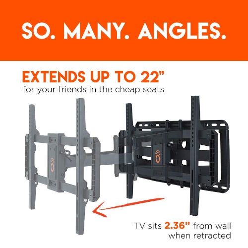  ECHOGEAR Full Motion Articulating TV Wall Mount Bracket for 42-80 TVs - Smooth Articulation, Swivel, Tilt - Easy to Install Heavy Duty Design - EGLF2