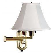 Kenroy Home 30130PB Nathaniel Wall Swing Arm Lamp, Polished Brass