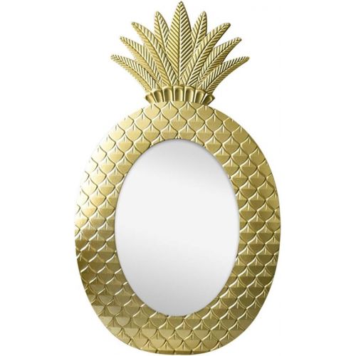  GUOWEI Mirror Wall-Mounted Bathroom Makeup High-Definition Pineapple Framed Resin Simple Retro (Color : Gold, Size : 60X35CM)