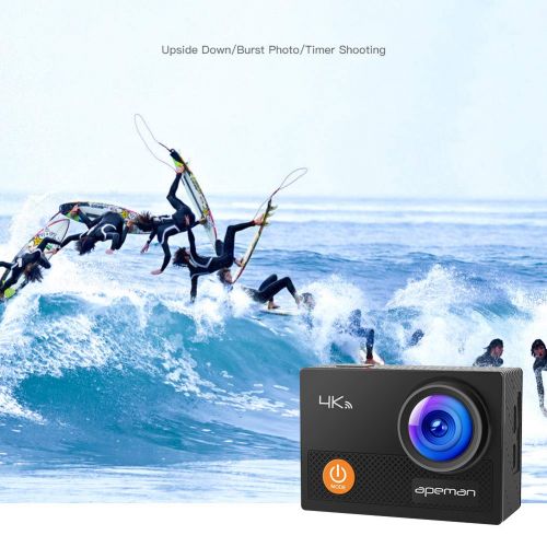  APEMAN Action Camera 4K 16MP WiFi Ultra Underwater Waterproof 30M Sports Camcorder with 2.4G Remote and Mounting Accessories Kits