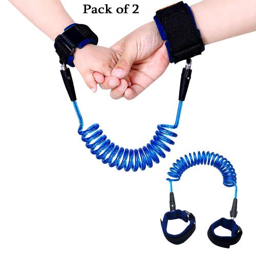  HanYoer Anti-Lost Rope Child Anti-Missing Wrist Chain Traction Rope Baby Anti-Lost Rope Outdoor Walking Safety Rope Anti-Lost Wristband Pack of 2 (1.5 x 2.5 m) (Blue)