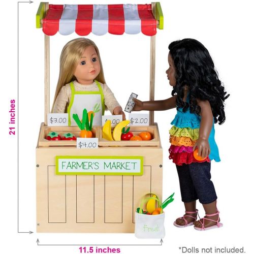 아도라 베이비 Adora Amazing World “Farmer’s Market Wooden Play Set”  31 Piece Accessory Set for 18” Dolls [Amazon Exclusive]
