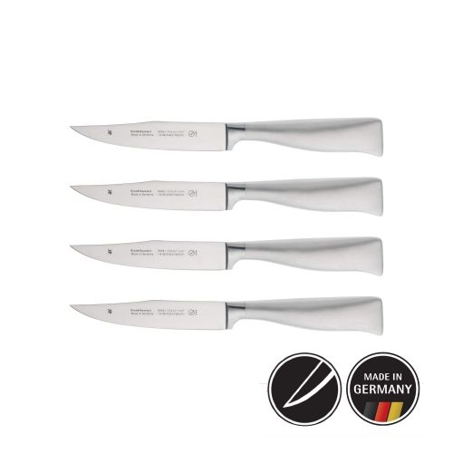 더블유엠에프 WMF Grand Gourmet Steakmesser Set, 4-teilig, geschmiedet, Spezialklingenstahl, Performance Cut, Edelstahlgriff, Klinge: 13 cm