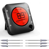 Bfour Bluetooth Meat Thermometer Smart Wireless Remote Digital BBQ Thermometer APP Controlled with 6 Stainless Steel Probes, Large LCD Display for Cooking Smoker Grilling Oven
