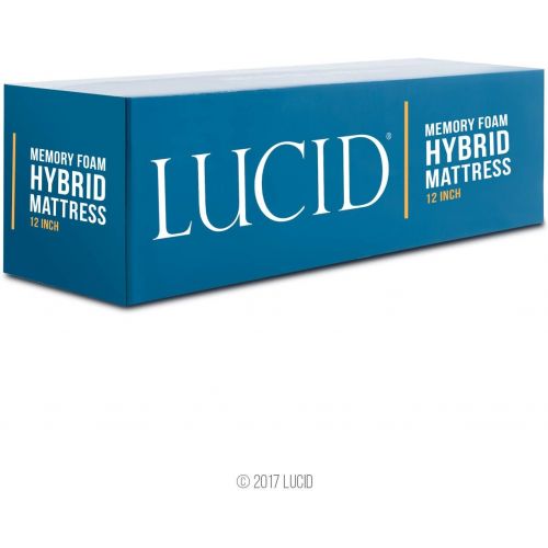  LUCID 12 Inch Full Hybrid Mattress - Bamboo Charcoal and Aloe Vera Infused Memory Foam - Motion Isolating Springs - CertiPUR-US Certified