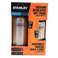STANLEY Stanley stainless steel portable thermos & vacuum food jar 1L bottle (Silver) + 414ml food jar (Silver) set