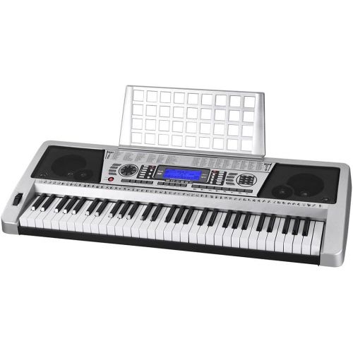  AW 61 Key LCD MIDI Silver Electric Keyboard Music Digital 37x14x5 Personal Electronic Piano wManual