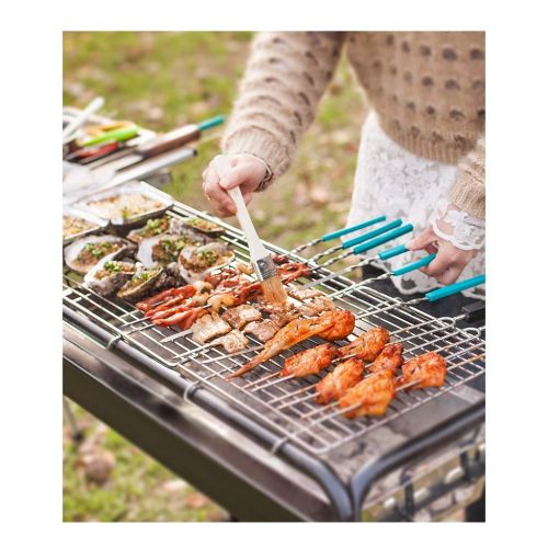  Three drops of water Barbecue Grill，Portable Aluminum Alloy BBQ Tool Set for Outdoor Cooking Camping Hiking Picnics 5-15 People (Color : Black)