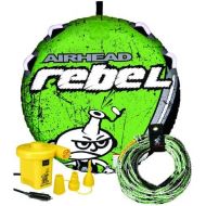 [아마존베스트]Airhead Rebel 54 Inch 1 Person Durable Red Towable Tube Kit w/Rope and 12V Pump