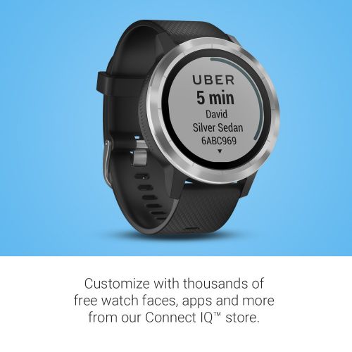 가민 Garmin Vivoactive 3, GPS Smartwatch with Contactless Payments and Built-In Sports APPS, Black with Silver Hardware