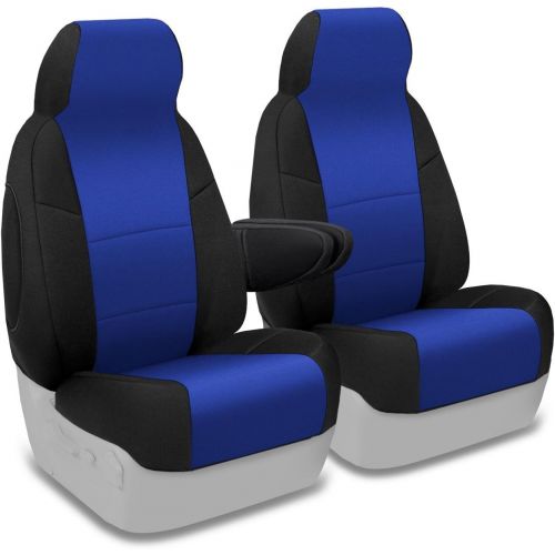  Coverking Custom Fit Front 50/50 Bucket Seat Cover for Select Ford E-Series Models - Neoprene (Blue with Black Sides)
