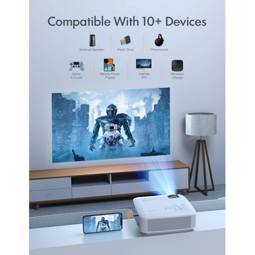  [아마존베스트]Projector, APEMAN Mini Portable 3500L Video Projector LED with Dual Speakers 45000 Hours Support HD 1080P HDMI/VGA/TF/AV/USB, Laptop/TV Box/Phone/PS4 for Home Theater Entertainment