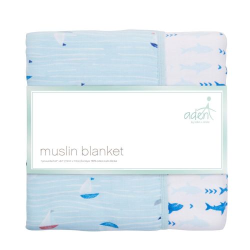  Aden by Aden + Anais Muslin Blanket, 100% Cotton Muslin, 4 Layer Lightweight and Breathable, Large 44 X...