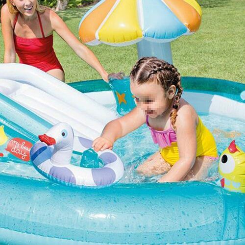 인플레터블 ZY Inflatable Swimming Pool for Children, with Crocodile Slide Fountain Paddling Pool Baby Marine Ball Pool