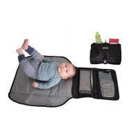[아마존베스트]Alphabetz Portable Baby Changing Pad Diaper Bag Mat & Foldable Travel Changing Station with Bonus Wipe Case, Black