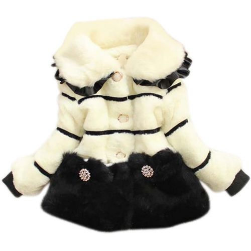  Aivtalk Baby Girls Princess Faux Fur Coat Thick Padded Jacket 3 Color Avaiable