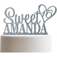 Sugar Yeti Personalized Sweet Sixteen Cake Topper 16th Birthday Cake Topper Customized Name Quinceaera Cake Topper | Glitter Cake Toppers