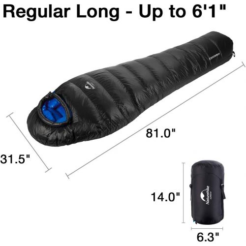  Naturehike 5℉ Down Sleeping Bag for Backpacking, Ultralight Mummy Sleeping Bag with Lightweight Compression Sack