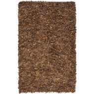 Safavieh Leather Shag Collection LSG511B Hand Woven Saddle Leather Area Rug (23 x 4)