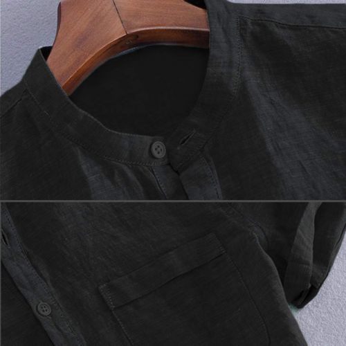  WWricotta Schuhe WWricotta Mens Baggy Cotton Linen SOID Color Short Sleeve Retro T Shirts Tops Blouse