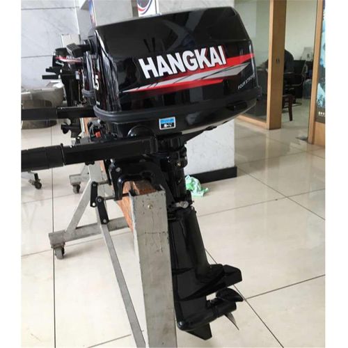  HANGKAI Outboard Motor,6.5HP 4 Stroke 123CC Outboard Motor Fishing Boat Engine Fishing Boat Motor Water Cooling System Durable Cast Aluminum Construction for Superior Corrosion Pro