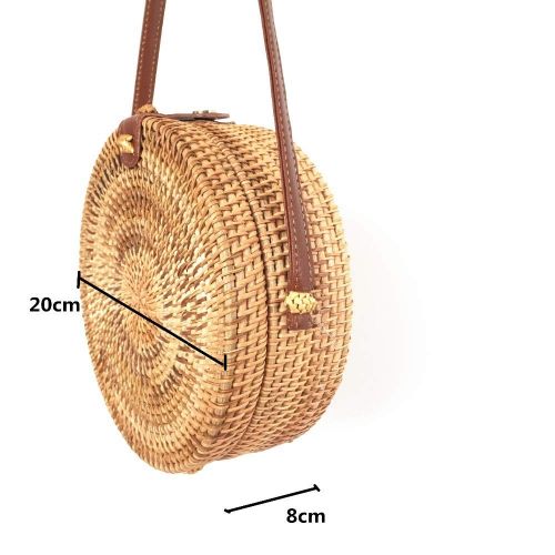  YUANLIFANG Rattan Bags for Women Fashion Beach Shoulder Bags Circular Woman Handbag Ladies