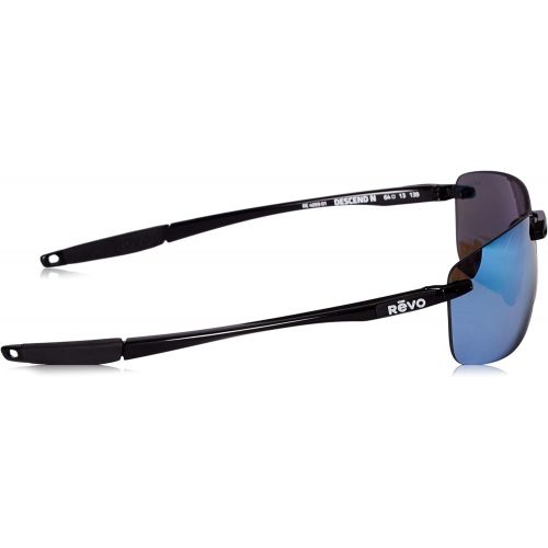  Revo Descend N RE 4059 01 BL Polarized Rectangular Sunglasses, Black, 64 mm