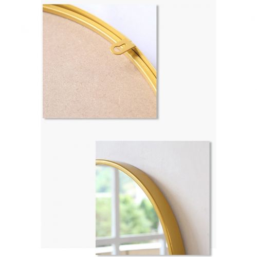  HGXC Bathroom Mirror, Vanity Mirror Wall-Mounted Bathroom Decoration Round Mirror 40 cm / 50 cm / 60 cm Mirror (Color : Gold, Size : 60cm)