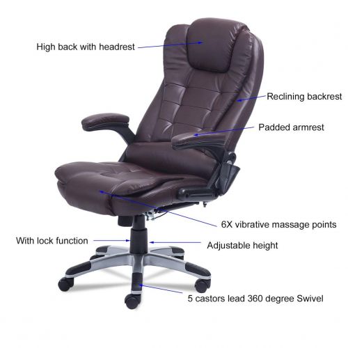  Monllack Gaming Chair,360 Degree Rotation Home Office Computer Desk Executive Ergonomic Height Adjustable 6 Point Wireless Game Massage Chair