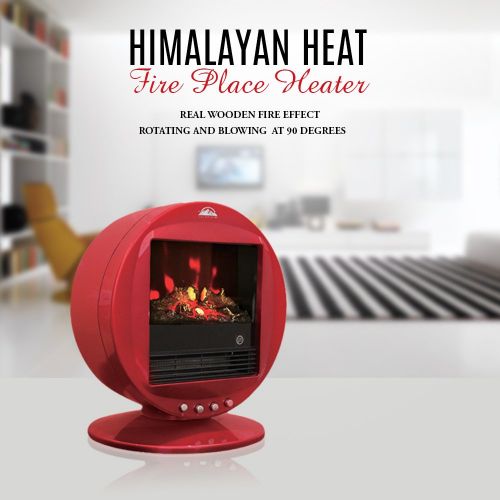  Himalayan Glow Himalayan glow HH-2001R Rotatable Electric Fireplace Heater, Red Himalayan 1500W Electric Fireplace Heater comforts of home ,living room and study room with Auto-temperature adjust