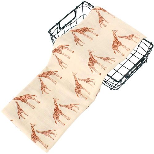  LifeTree Muslin Swaddle Blankets - Giraffe Print Muslin Blankets Baby Shower Gifts, 70% Bamboo 30% Cotton, 47 x 47 inches Breathable, Soft Nursing Cover, Wrap, Burp Cloth