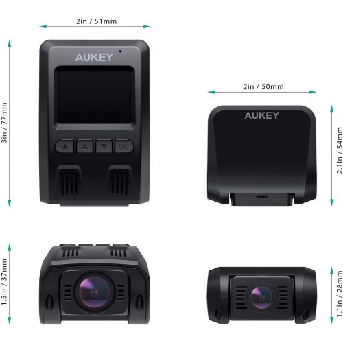  [아마존 핫딜] [아마존핫딜]AUKEY Dual Dash Cam HD 1080P Front and Rear Camera Car Camera Supercapacitor 6-Lane 170 Degrees Wide-Angle Lens Dashcam with Night Vision, Loop, G-Sensor, Motion Detection and Dual