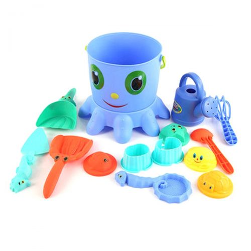  Toyvian 14pcs Beach Toys Octopus Bucket Childrens Toy Beach Sandbox Playset