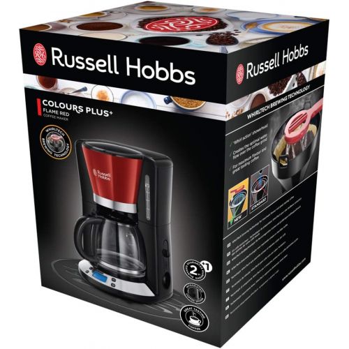 Besuchen Sie den Russell Hobbs-Store Russell Hobbs Digitale Kaffeemaschine Colours+ rot, programmierbarer Timer, 1,25l Glaskanne, bis 10 Tassen, Warmhalteplatte, Abschaltautomatik, 1100W, Filterkaffeemaschine 24031-56
