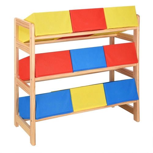  Unknown Kids Toy Storage Organizer Box Wood Frame Shelf Rack Playroom Bedroom Bookshelf
