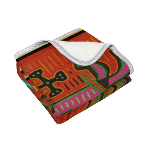  KEEPDIY Kuna Indian Mola Blanket-Warm,Lightweight,Soft,Pet-Friendly,Throw for Home Bed,Sofa &Dorm 60 x 50 Inch