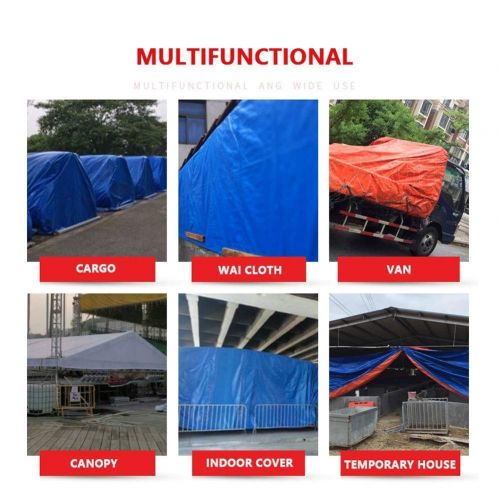  YANGZAI Large Large Tarpaulin Waterproof Sunshade Depots with Nylon Rope Reinforced Double-Sided Blue/Orange Poly Cover for Cars Pool Camping Tent Multi-Size