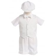 Lito Boys Diamond Vest and Short Christening or Special Occasion Set with Cap