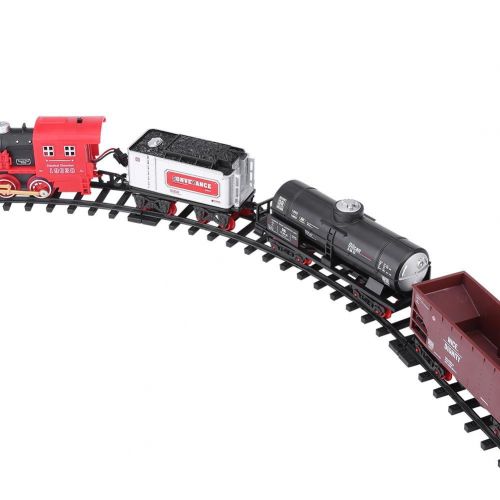  Dilwe RC Railway Set, Electric Smoke Train Toy Remote Control Model Vehicle for Kids Present