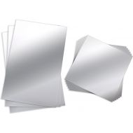 BBTO Mirror Sheets Flexible Non Glass Mirror Plastic Mirror Self Adhesive Tiles Mirror Wall Stickers (9 Pieces, Size 1)