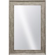 Raphael Rozen , Elegant, Modern, Classic, Vintage, Rustic, Hanging Framed Wall Mounted Mirror, Distressed Wood Like Finish, Gray - White Color 2 3/4 Inch Frame