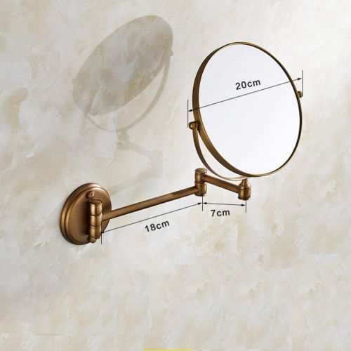  BYCDD Makeup Mirror Wall Mounted, Folding Extendable Double Sided Bathroom Vanity Beauty Mirror,Bronze_8 inch