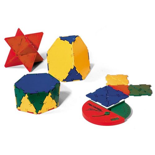  Polydron Geometry Shapes with Triangles, Squares, Hexagons, Pentagons and Activity Book (Set of 266 pieces)