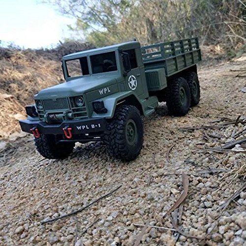  Alician Kids Outdoor 2.4G Remote Control Military Truck Toys 6 Wheel Drive Off-Road Climbing RC Car Toy Model Military Green car with Color Box