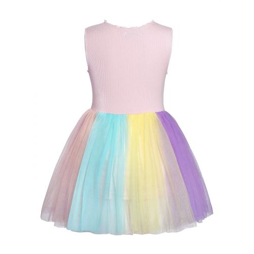  AmzBarley Girls Unicorn Outfit Flip Sequin Rainbow Star Theme Party Dress 2-8 Years